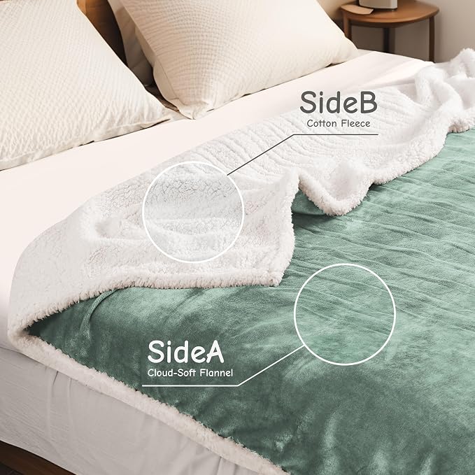 Electric Heated Blanket Queen Size 84"x90", Soft Flannel - Image 4