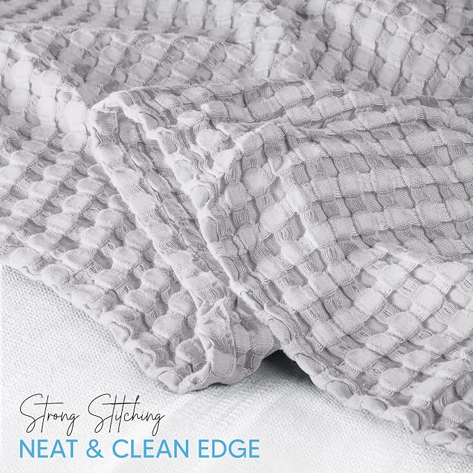 Utopia Bedding 100% Cotton Waffle Weave Blanket Queen Size - Image 3