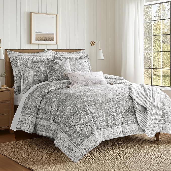 Levtex Home Adare Grey Reversible Twin Duvet Cover Set by LevtexHome