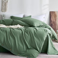 JELLYMONI 100% Washed Cotton Duvet Cover King – Soft, Breathable Linen-Look by JELLYMONI