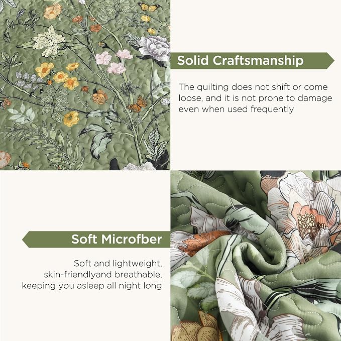Litanika Floral Green Quilt King Size - Image 6
