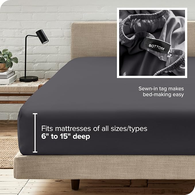 Bare Home Fitted Bottom Sheet Short Queen Size - Image 6