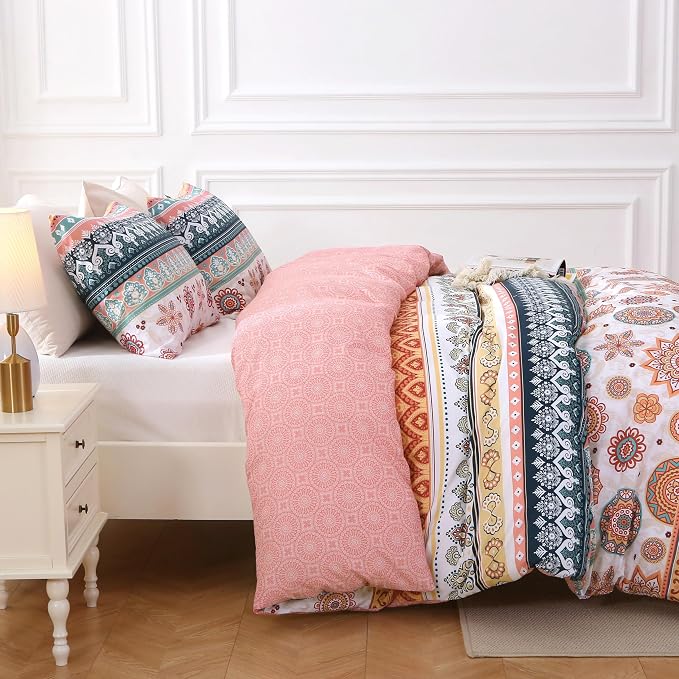 MUXHOMO Duvet Cover Queen Size Floral Duvet Cover Set - Image 4