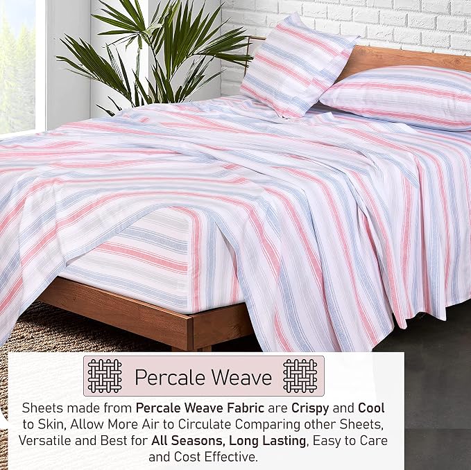 RUVANTI 100% Cotton Sheets – California King Percale Bedding, Cooling & - Image 3