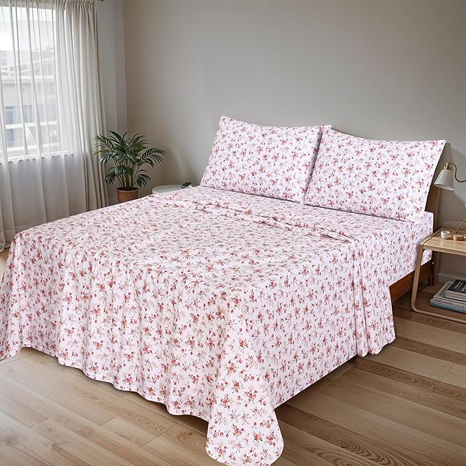 RUVANTI 100% Cotton Sheets – Queen Size Percale Bedding, Cooling & Breathable - Image 2