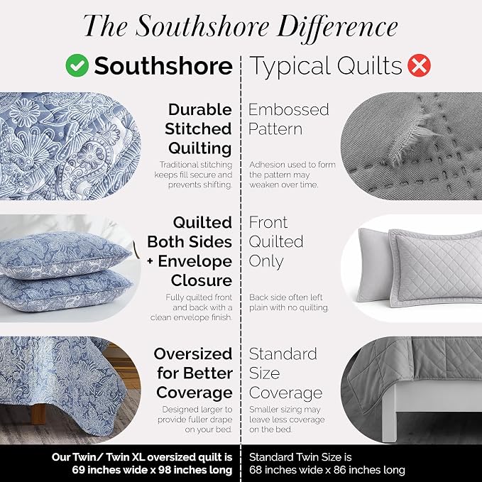 Southshore Fine Living, Inc. Twin XL Quilt Bedding Set, Dorm Bedding Essentials - Image 4