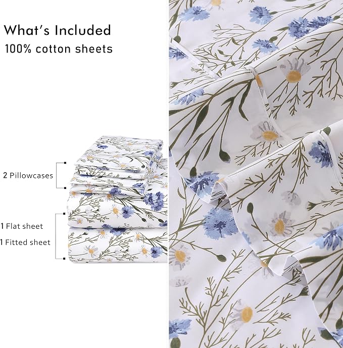 RUVANTI 100% Cotton Sheets – Queen Size Percale Bedding, Cooling & Breathable - Image 9