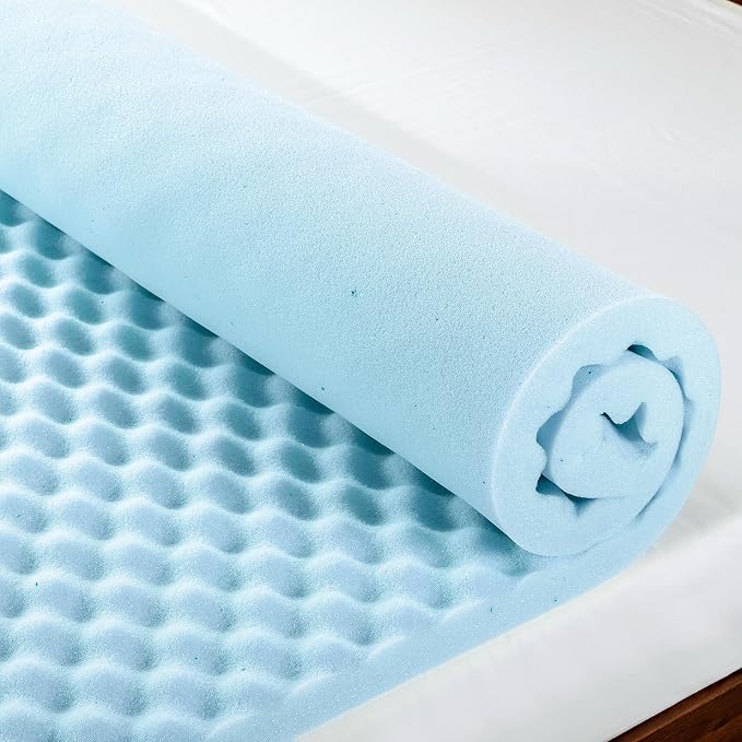Best Price Mattress 2 Inch Egg Crate Memory Foam Mattress Topper, Cooling Gel - Image 3