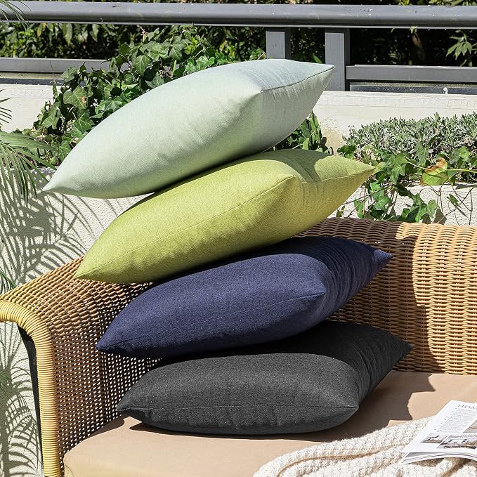 MIULEE Pack of 2 Decorative Outdoor Solid Waterproof Throw Pillow Covers Spring - Image 6