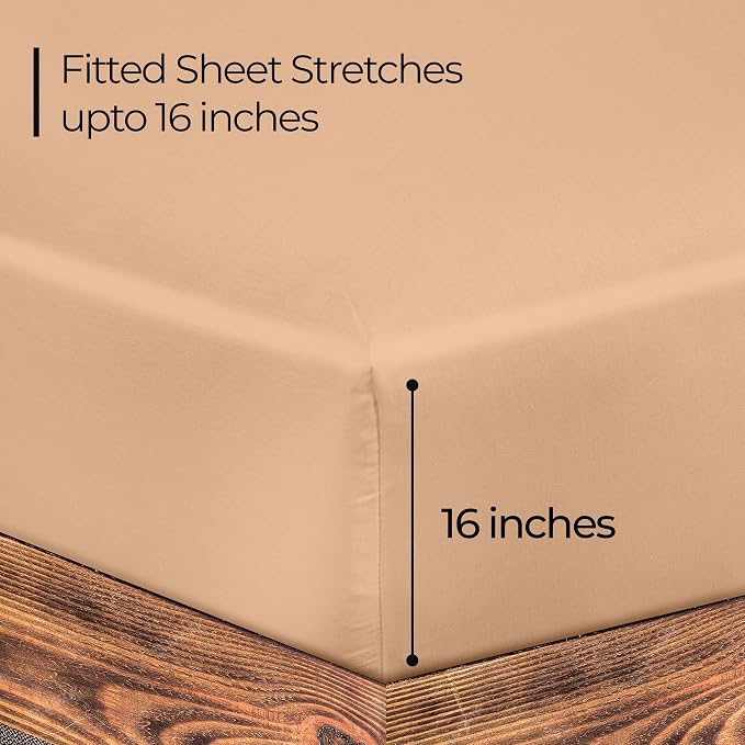 ROYALE LINENS 300 Thread Count 100% Long Staple Combed Cotton Fitted Sheet Full - Image 2