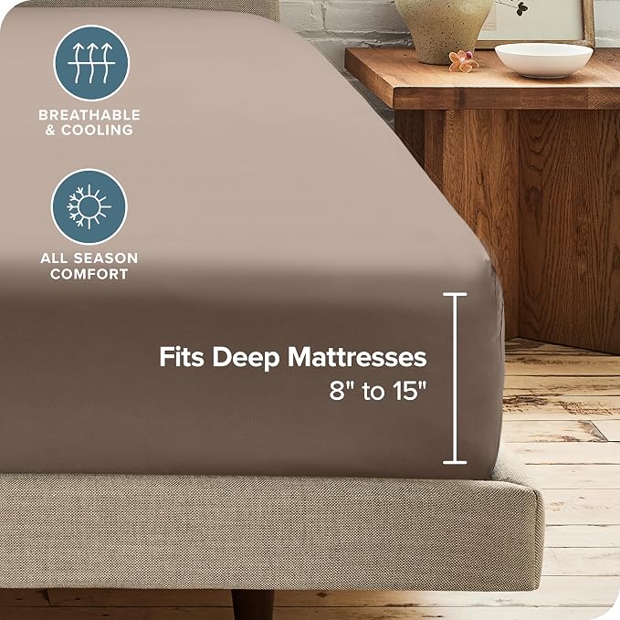 Bare Home 2-Pack Fitted Bottom Sheets Queen - Image 4