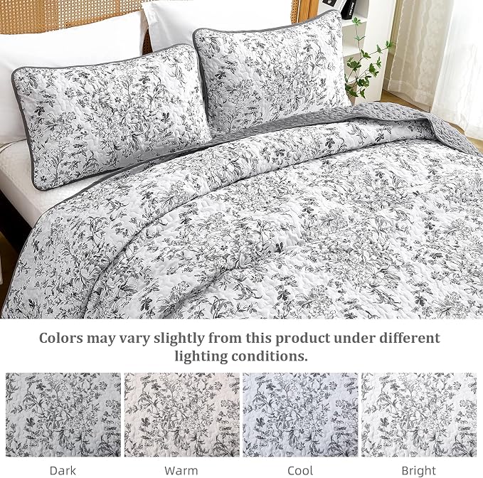 WONGS BEDDING Quilt King Size, Botanical Quilt - Image 7