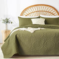 WURUIBO Olive Green Quilt Set King/Cal King Size, Embossing Microfiber by WURUIBO