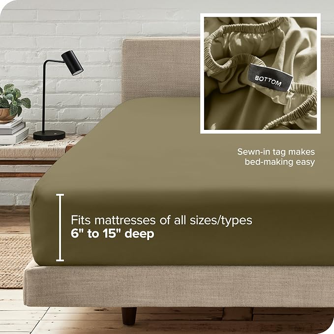 Bare Home Fitted Bottom Sheet Twin Extra Long - Image 6