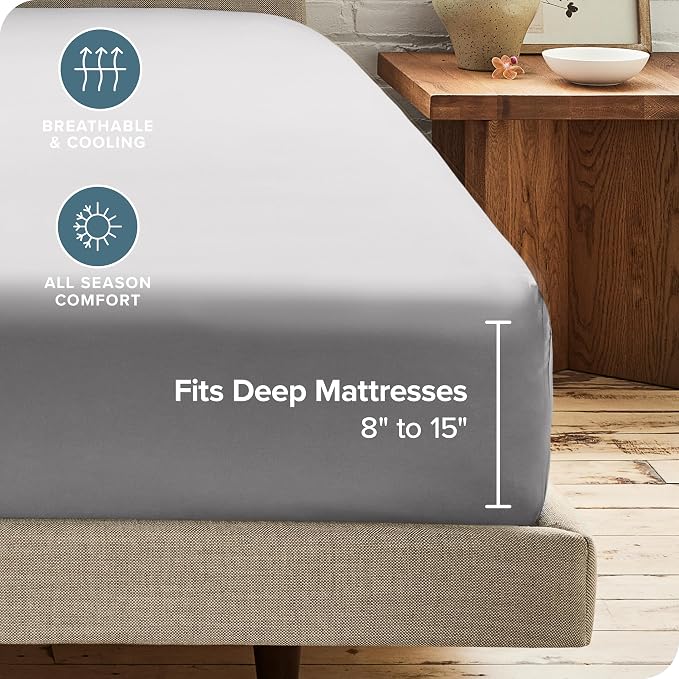 Bare Home 2-Pack Fitted Bottom Sheets Twin - Image 4