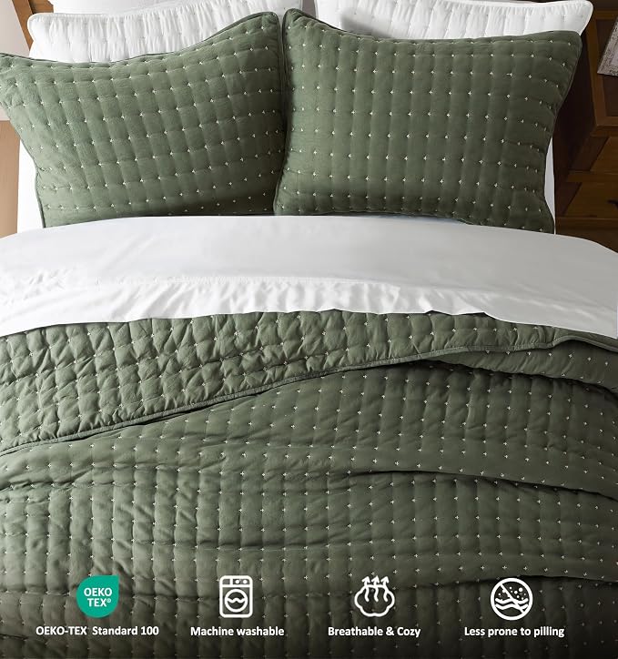 WDCOZY California Oversized Cal King Size Quilt Bedding Sets - Image 7