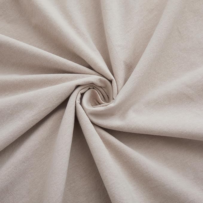 Linen Light Grey Duvet Cover Full Size, 100% Washed Cotton Linen Like Bedding - Image 6