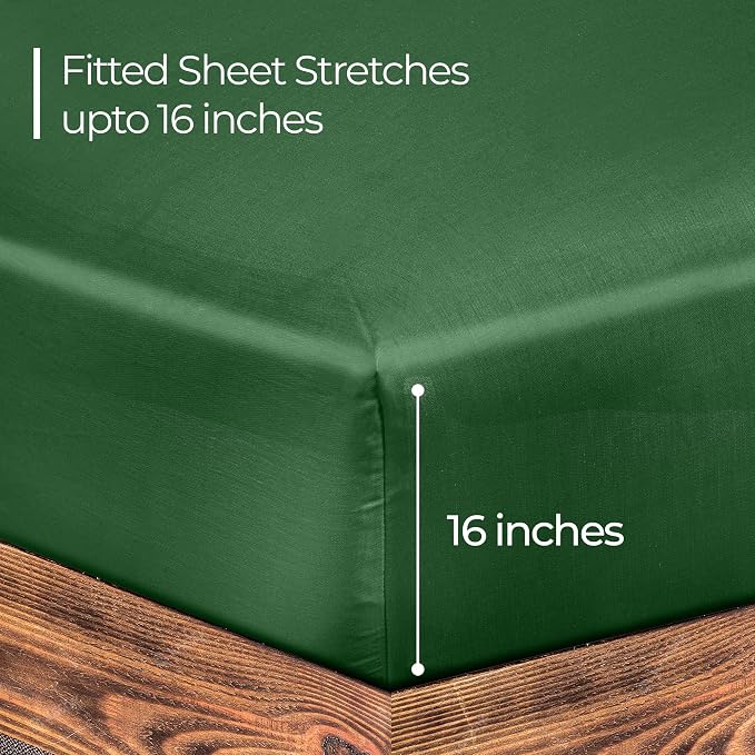 ROYALE LINENS 300 Thread Count 100% Long Staple Combed Cotton Fitted Sheet King - Image 2