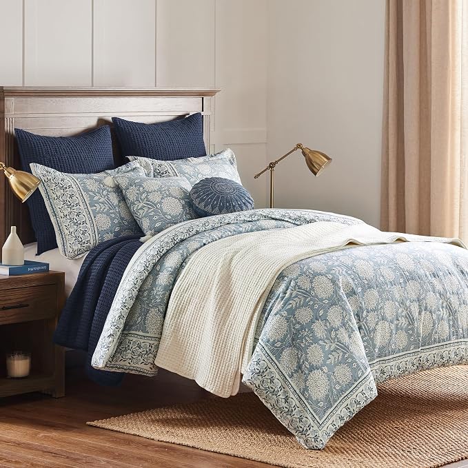 Levtex Home Adare Blue Reversible King Duvet Cover Set - Image 2