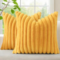 decorUhome Summer Cozy Faux Fur Throw Pillow Covers 24x24 Set of 2 Decorative by decorUhome