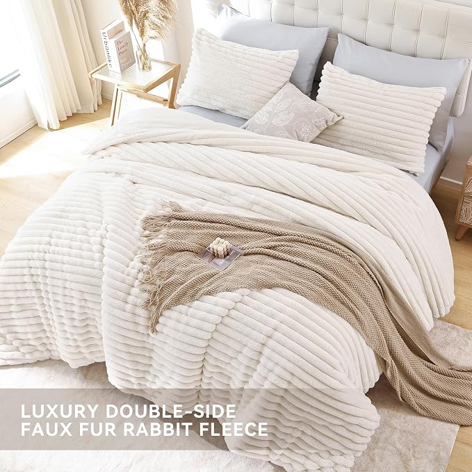 Smoofy Fluffy King Size Comforter Set 3 Pieces - Image 4