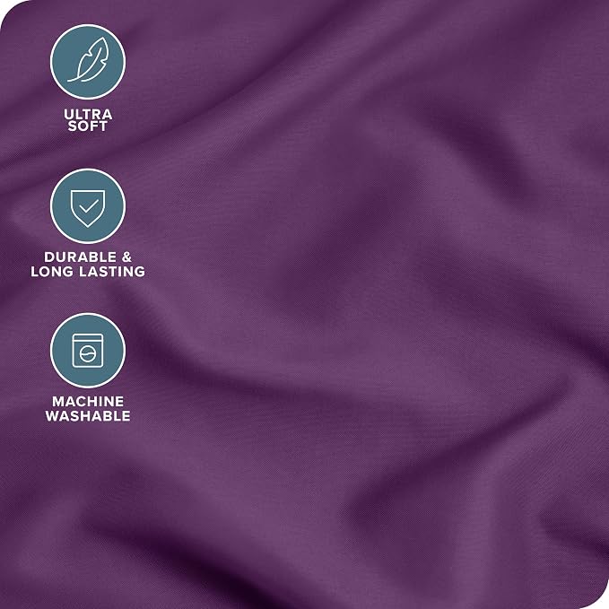 Bare Home Microfiber Plum King Pillowcases - Image 4