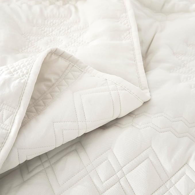 WDCOZY Boho Ivory Oversized California Cal King Size Quilt Bedding Sets - Image 6