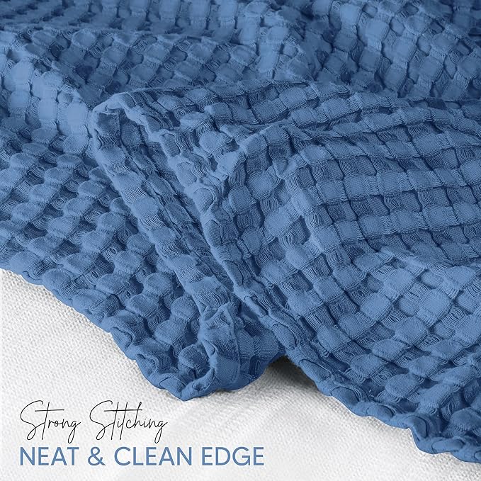 Utopia Bedding 100% Cotton Waffle Weave Blanket Queen Size - Image 3