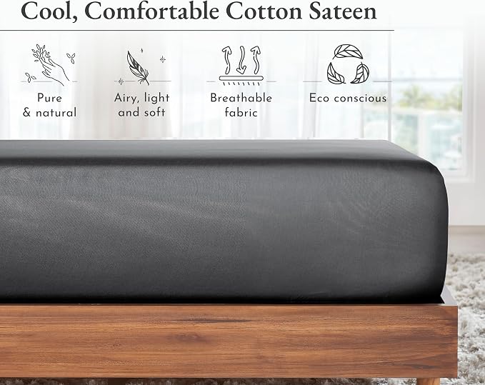 California Design Den Soft 100% Cotton Fitted Sheet Full Size, Deep Pocket - Image 6