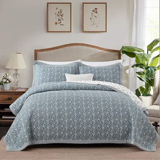 SahSahCasa Quilt Set King Size, 100% Cotton Quilt Bedding Set Bedspread - Image 4
