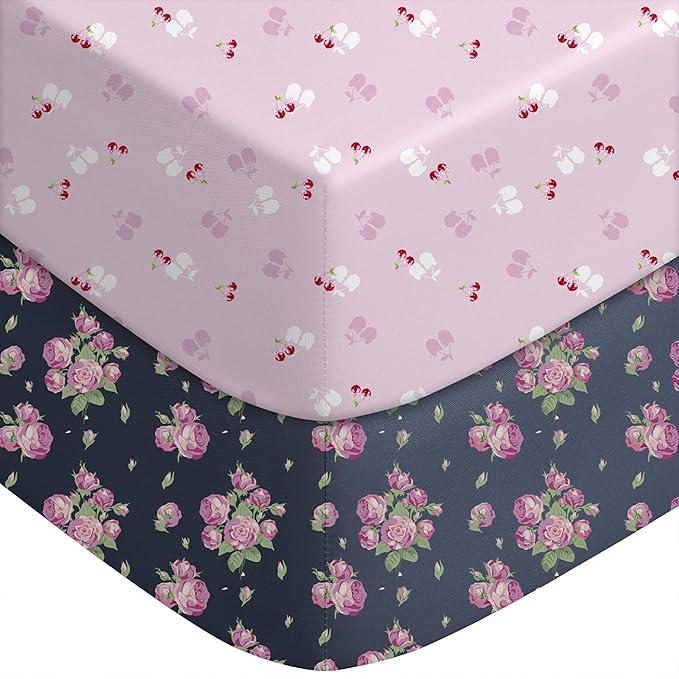 Yoofoss Pack and Play Sheets Fitted, Mini Crib Sheets 2-Pack by YOOFOSS