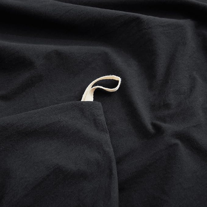 LOVQUE Bedding Duvet Cover Queen Size, 100% Washed Cotton Linen Like Natural - Image 4