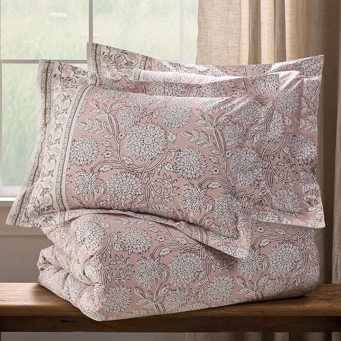 Levtex Home Adare Blush Reversible Queen Duvet Cover Set - Image 3