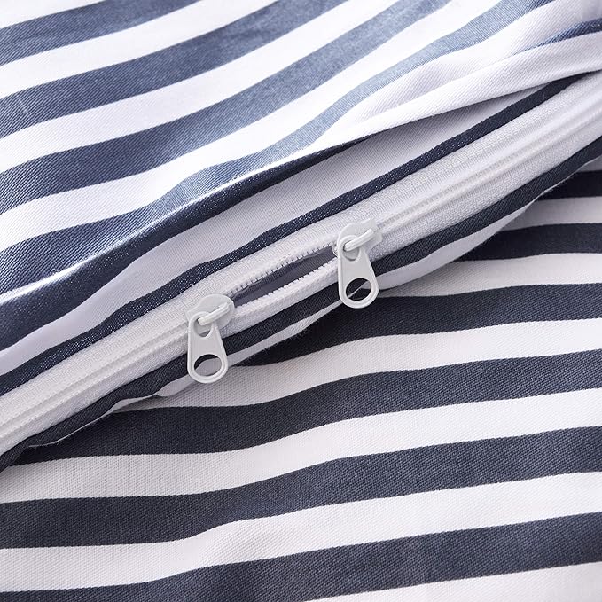 JELLYMONI 100% Natural Cotton 2pcs Striped Duvet Cover Sets, - Image 6