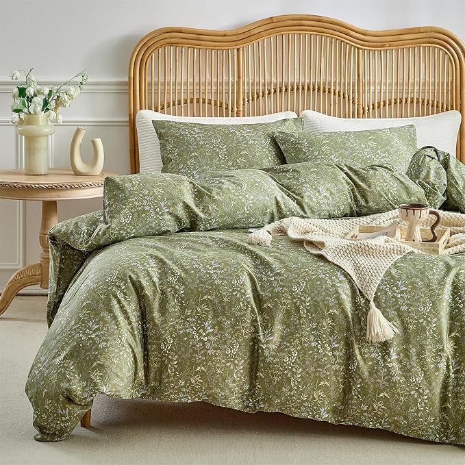 mixinni 3 Pieces Duvet Covers Queen Size, 100% Cotton Comforter Cover by mixinni