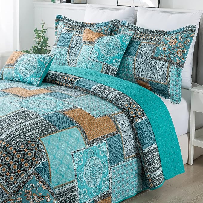 BEDIFANY Cotton Queen Size Quilt, Lightweight Bedspread Queen Size, Quilted - Image 3