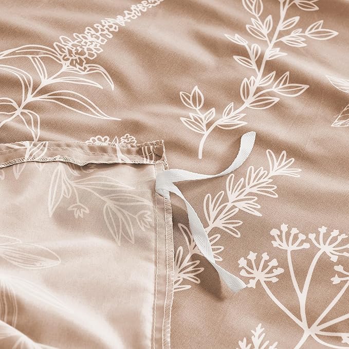MUXHOMO Duvet Cover Queen Size, Reversible Floral Rosy Gold Duvet Cover Set - Image 3