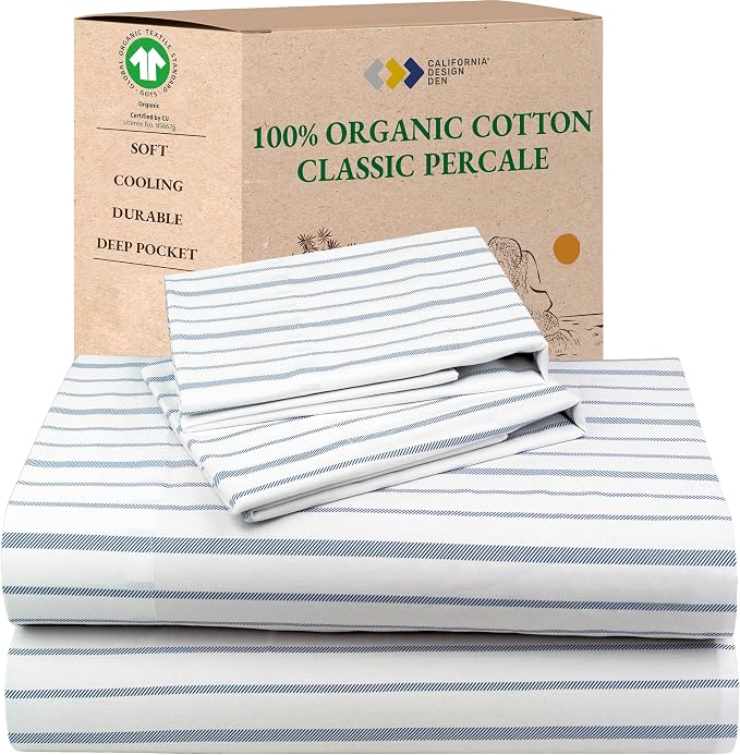California Design Den Stripe Sheets Queen Size Set by CaliforniaDesignDen