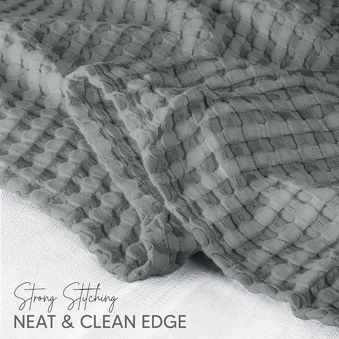 Utopia Bedding 100% Cotton Waffle Weave Blanket Twin Size - Image 3
