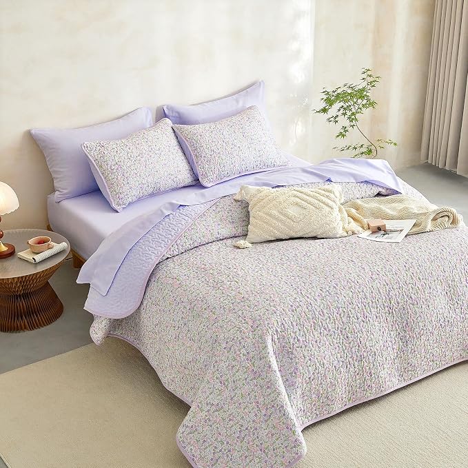 Wake In Cloud - Floral Quilt Set, Cute Vintage Flower Cottagecore Shabby Chic - Image 3