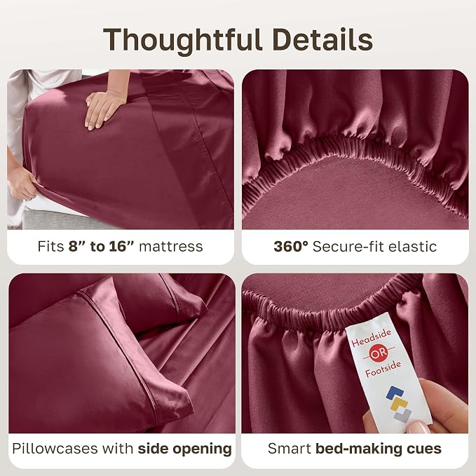 California Design Den Soft 100% Cotton Full Size Bed Sheets Set, 400 Thread - Image 5