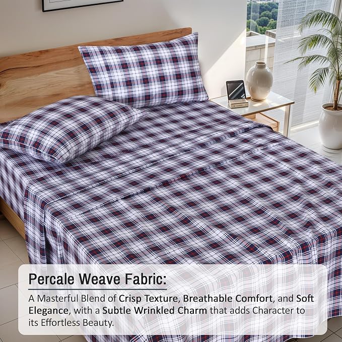 RUVANTI 100% Cotton Sheets – Twin Size Percale Bedding, Cooling & Breathable - Image 3