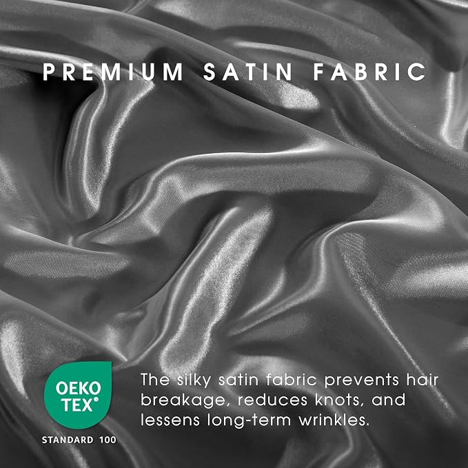 FreshCulture Satin Sheets Queen Size Bed Set- 4 Piece Luxury Soft Silky Queen - Image 5