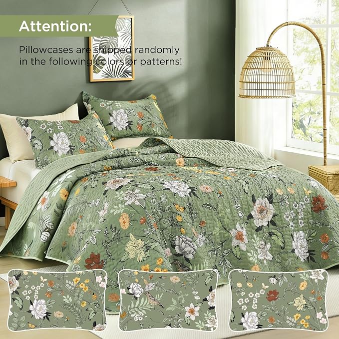Litanika Floral Green Quilt California King Size - Image 3