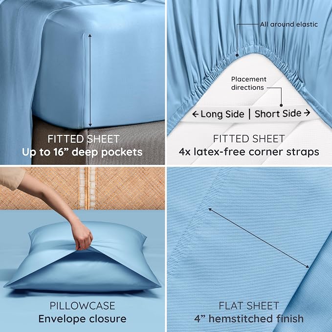Bambaw California King Sheet Set 4pcs – 100% Viscose Derived from Bamboo Sheets - Image 5
