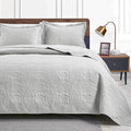 Love's cabin Oversized King Size Quilt Bedding Set Light Grey Bedspreads by Lovescabin