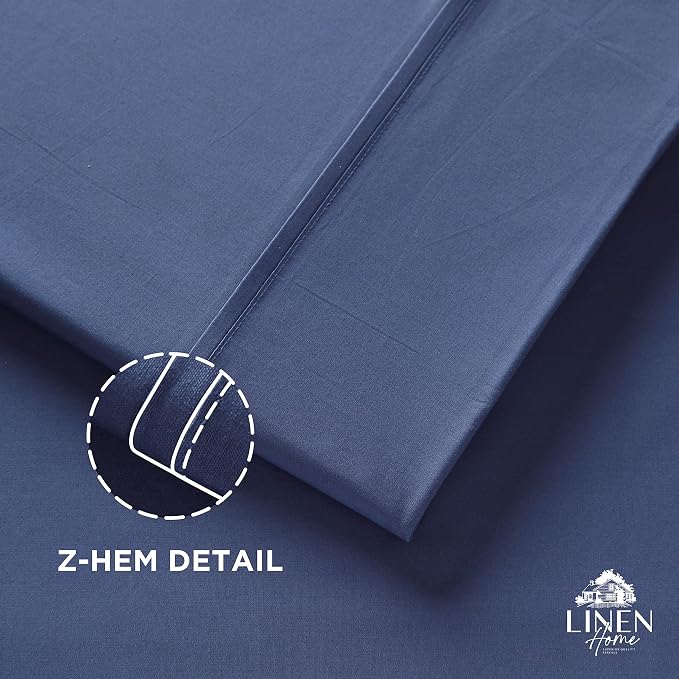 Linen Home 100% Cotton Percale 1 Flat Sheet, King Size - Image 3