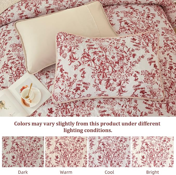 WONGS BEDDING Quilt King Size, Christmas Red Quilt Bedding Set - Image 5