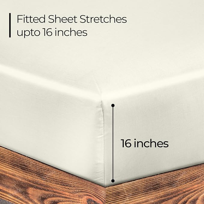 ROYALE LINENS 300 Thread Count 100% Long Staple Combed Cotton Fitted Sheet Twin - Image 3