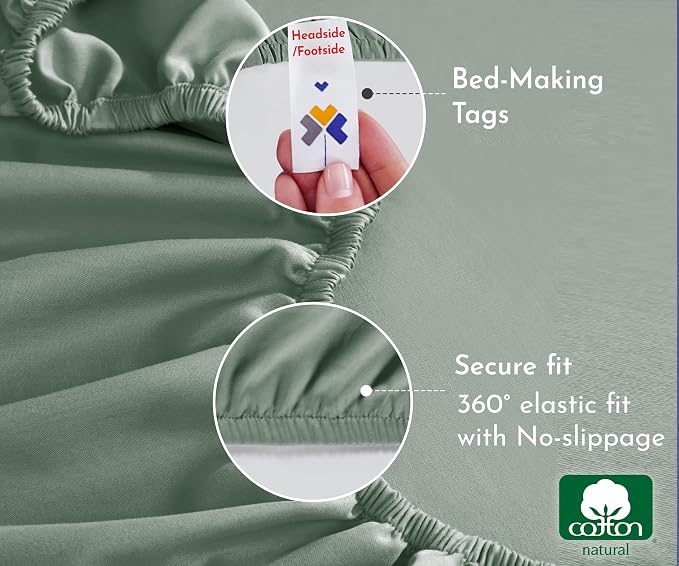 California Design Den XL Twin Fitted Sheet Only, No Pop-Off Elastic, Durable - Image 6